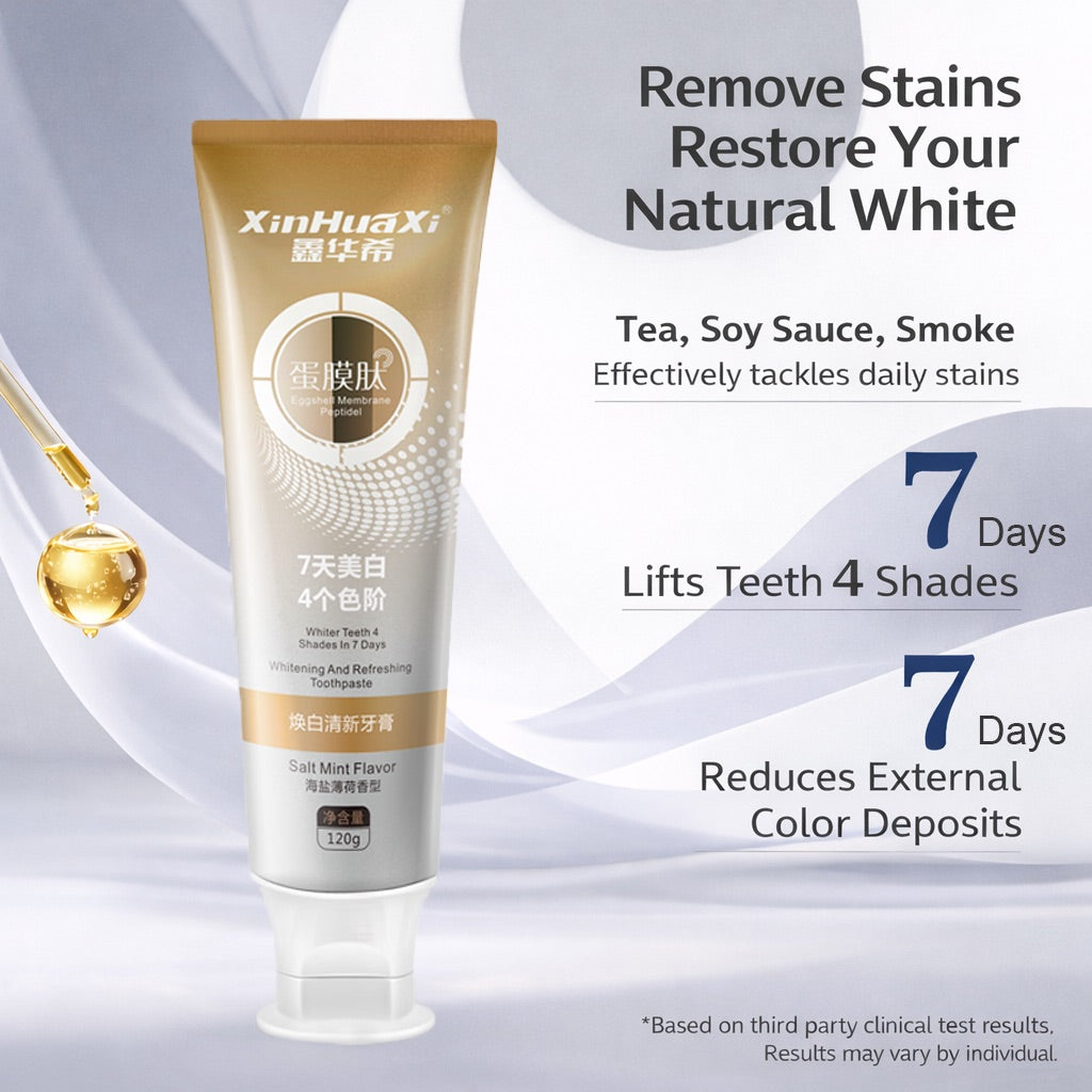 Whitening toothpaste product benefits and stain-removal positioning